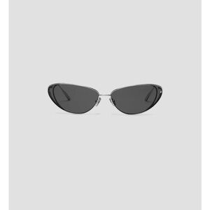 Christopher Esber Cat Eye Sunglasses in Silver Frame with Black Lenses